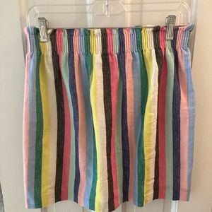 J crew pull on mini skirt in rainbow stripe